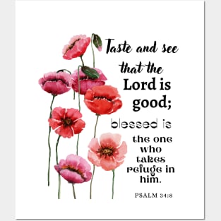 Psalm 34:8 Bible Verse. Posters and Art